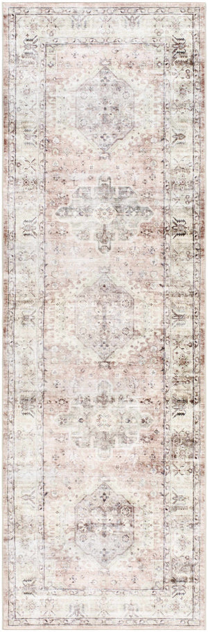 Laran Taupe Distressed Washable Area Rug