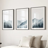Watercolor Mountain Landscape Wall Art Posters