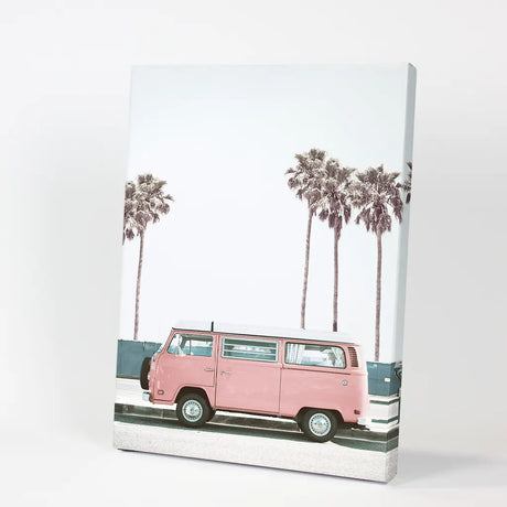Travel Pink Van Wall Decor. California Summer Theme