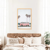 Travel Pink Van Wall Decor. California Summer Theme