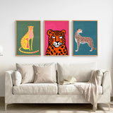 Cheetah Cat Prints Colorful Wall Art Decor
