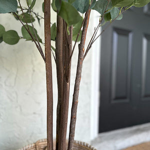Tall Lifelike Potted Tree with Real Moss