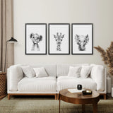 Black and White Jungle Animal Baby Room Decor