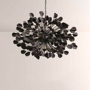 Modern Ceramic Leaf Chandelier Brass