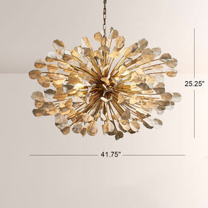 Modern Ceramic Leaf Chandelier Brass