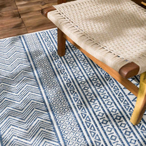 Madras Light Blue Green All Over Performance Area Rug