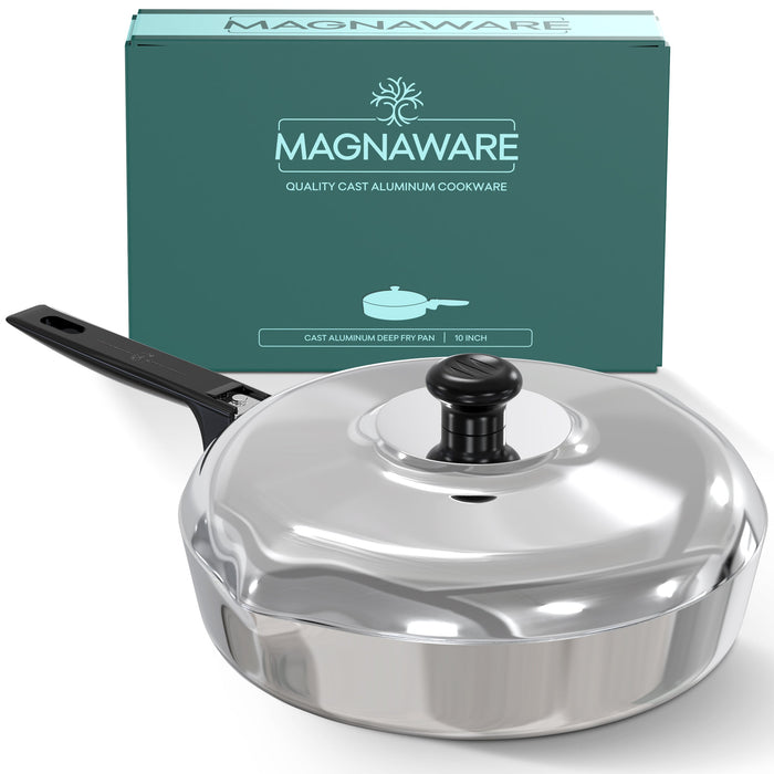 Magnaware 10 Inch Cast Aluminum Sauté Pan with Lid – 3 Quart
