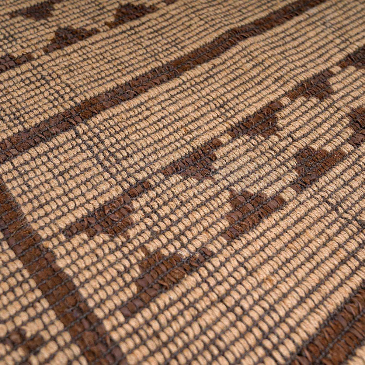 Maia Jute & Leather Area Rug - Clearance