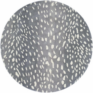 Athena Gray Giraffe Print Wool Rug