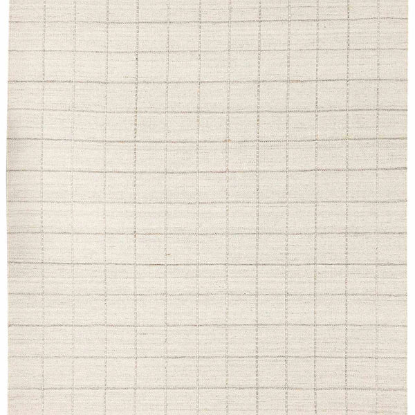 Nissa Cream Checkered Wool Rug