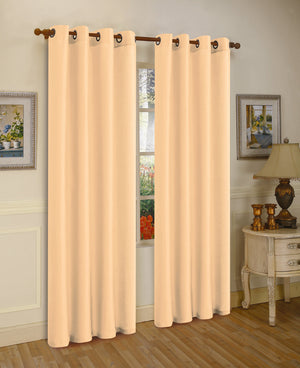 Set of Two 84" Solid Grommet Faux Silk Window Panels