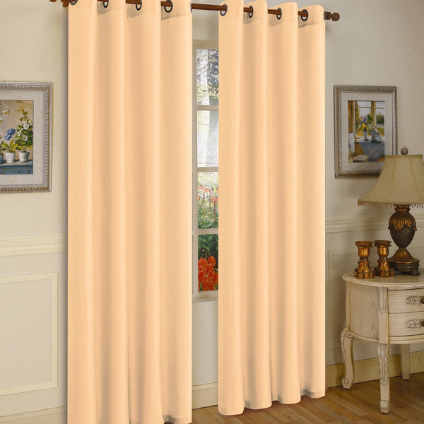 Set of Two 84" Solid Grommet Faux Silk Window Panels