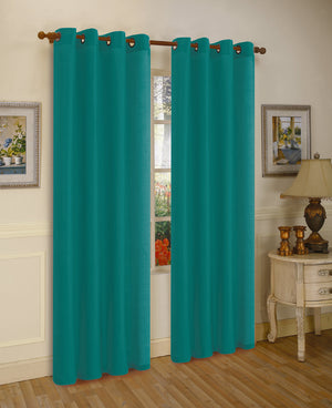 Set of Two 84" Solid Grommet Faux Silk Window Panels