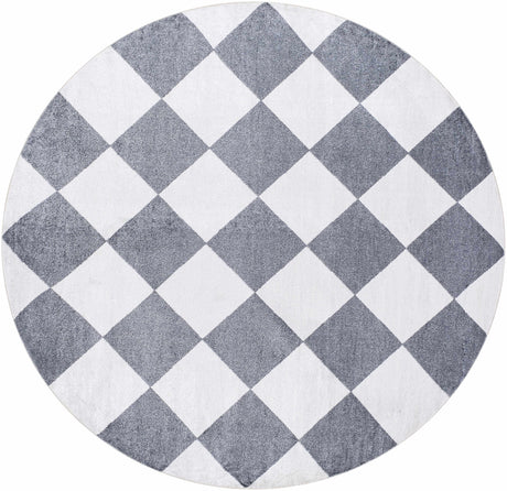 Ulric Navy Blue Diamond Washable Area Rug