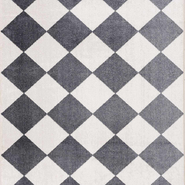 Ulric Navy Blue Diamond Washable Area Rug