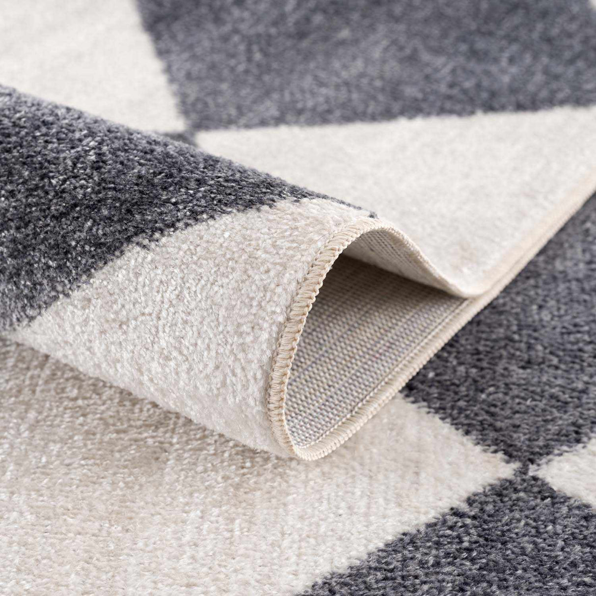 Ulric Navy Blue Diamond Washable Area Rug