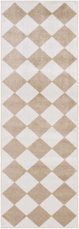 Ulric Brown Diamond Washable Area Rug