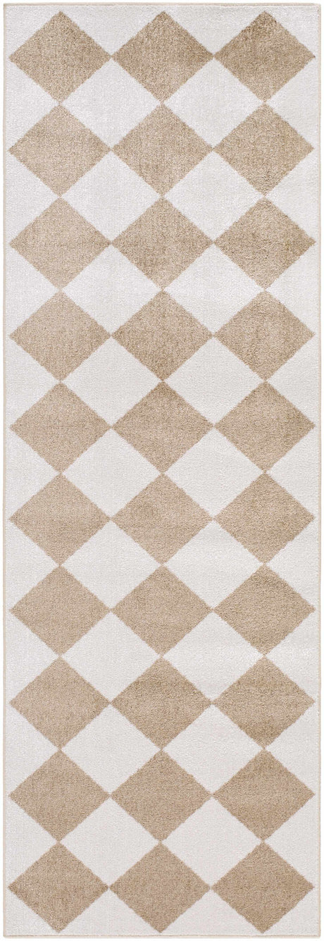 Ulric Brown Diamond Washable Area Rug