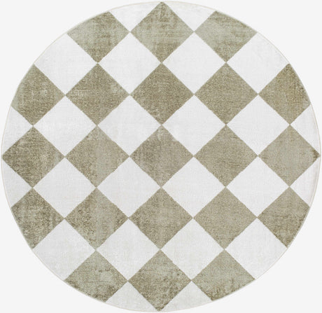 Ulric Green Diamond Washable Area Rug