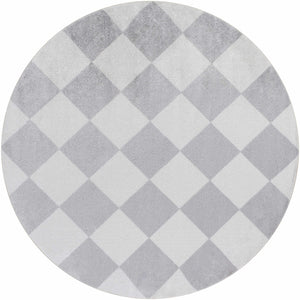 Ulric Light Gray Diamond Washable Area Rug