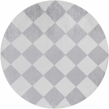 Ulric Light Gray Diamond Washable Area Rug