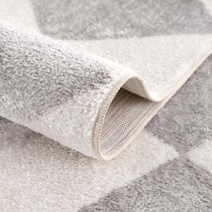Ulric Light Gray Diamond Washable Area Rug