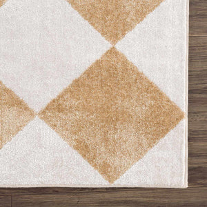 Ulric Light Brown Diamond Washable Area Rug