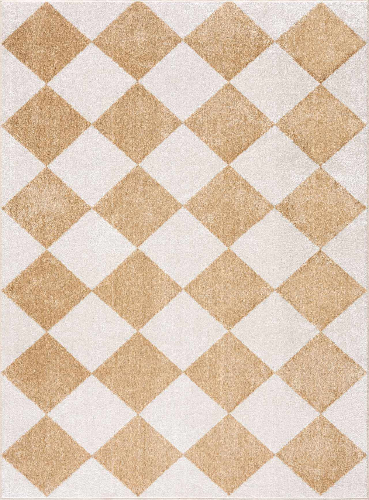 Ulric Light Brown Diamond Washable Area Rug