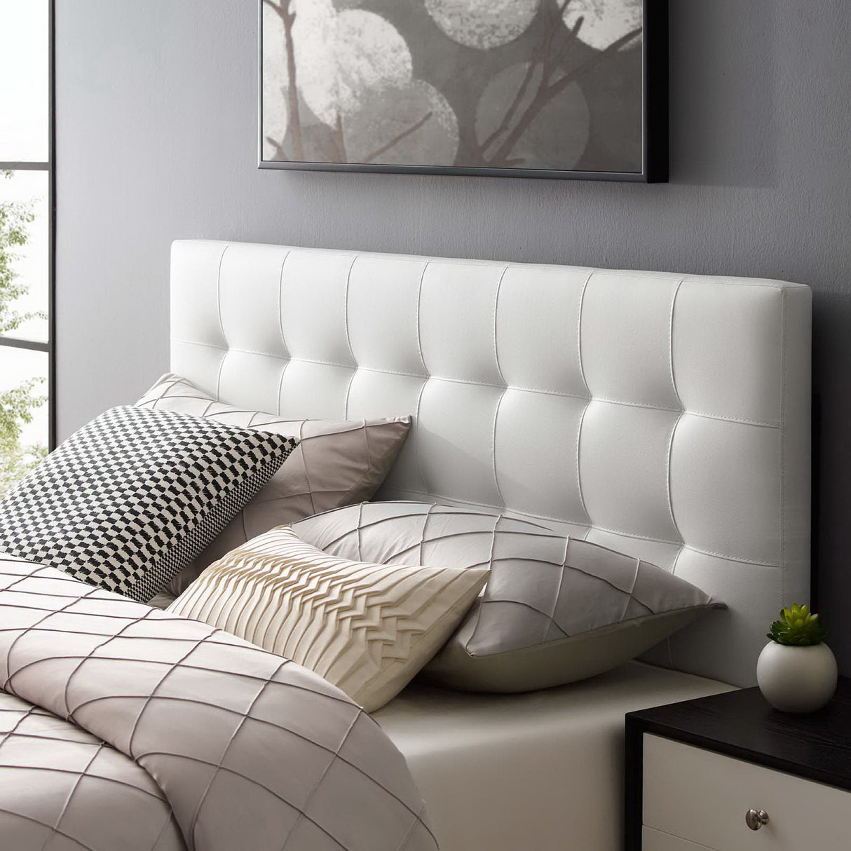 Lily Upholstered Vinyl Full Headboard by Modway