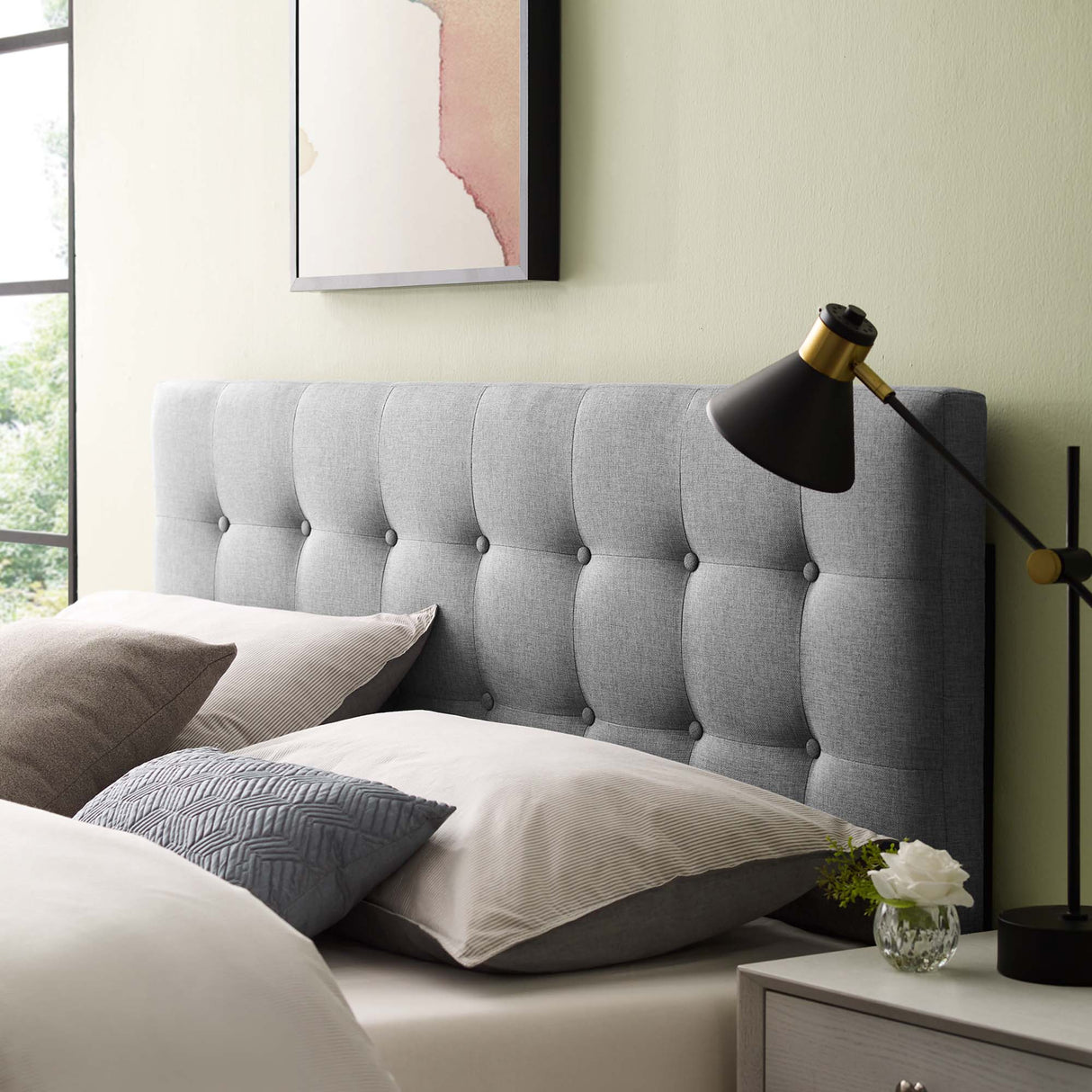 Emily Upholstered Fabric Queen Headboard by Modway