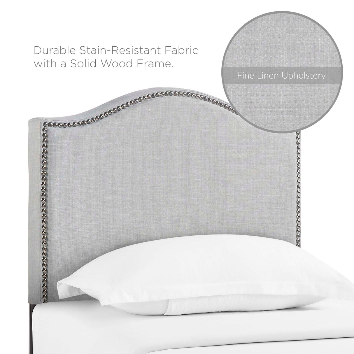 Curl Nailhead Upholstered Twin Headboard by Modway