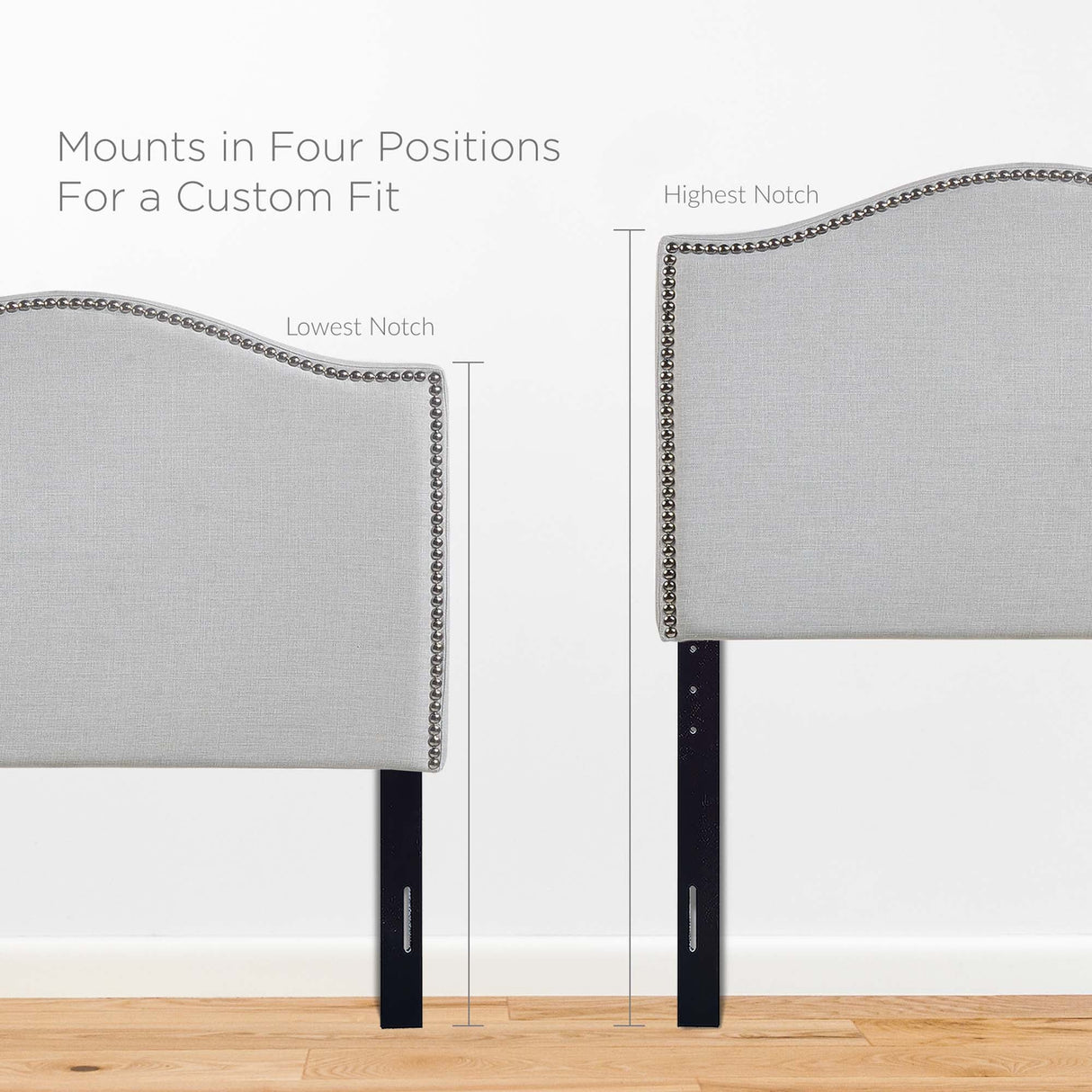 Curl Nailhead Upholstered Twin Headboard by Modway