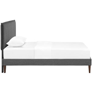 Camille Fabric Twin Platform Bed with Squared Tapered Legs by Modway