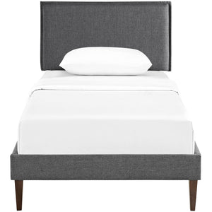 Camille Fabric Twin Platform Bed with Squared Tapered Legs by Modway
