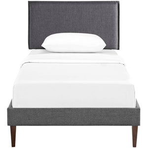 Amaris Fabric Twin Platform Bed with Squared Tapered Legs by Modway