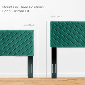 Alyson Angular Channel Tufted Performance Velvet Twin Headboard by Modway