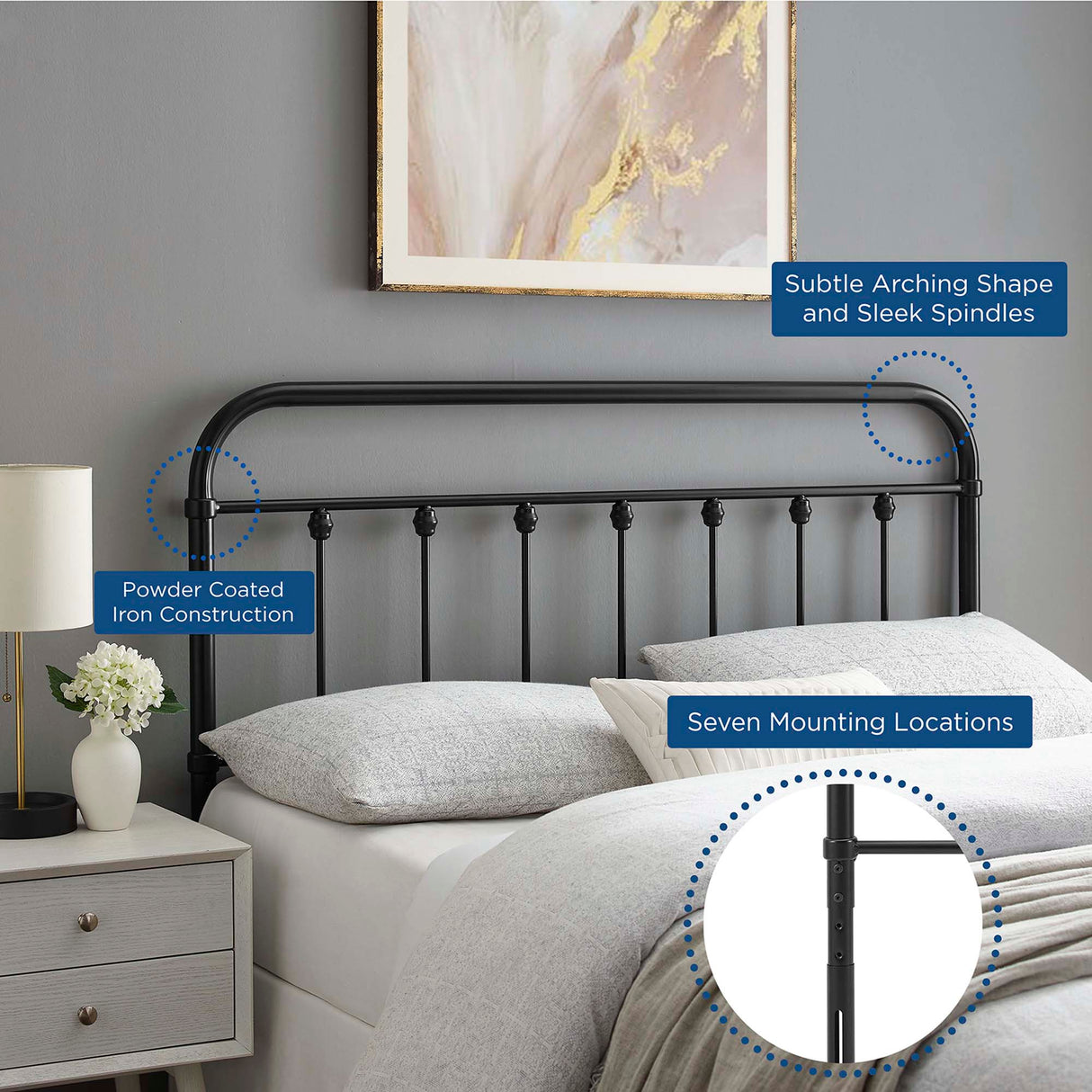 Sage Metal King Headboard by Modway