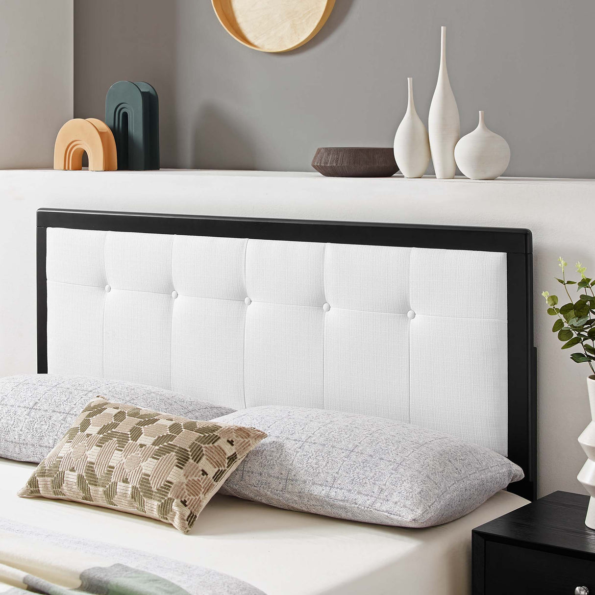 Draper Tufted Fabric and Wood King Headboard by Modway
