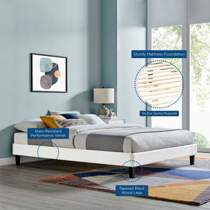 Reign Performance Velvet Full Platform Bed Frame by Modway