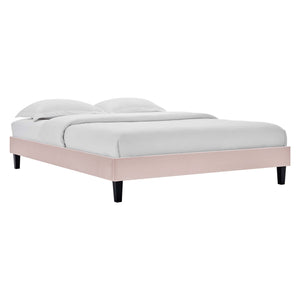 Reign Performance Velvet Queen Platform Bed Frame by Modway