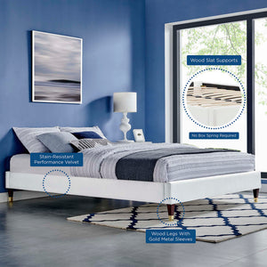 Harlow Performance Velvet Queen Platform Bed Frame by Modway