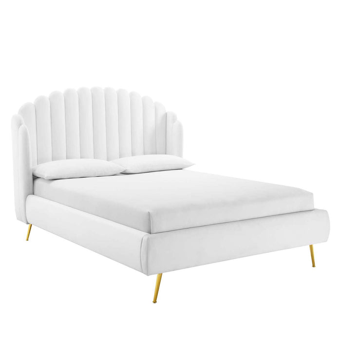 Lana Performance Velvet Queen Wingback Platform Bed by Modway