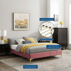 Sutton Performance Velvet King Bed Frame by Modway