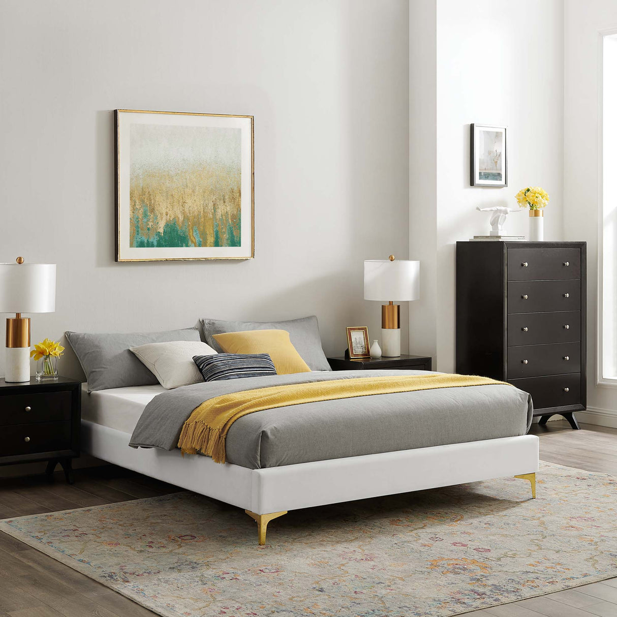 Sutton Performance Velvet King Bed Frame by Modway