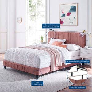 Celine Channel Tufted Performance Velvet Queen Bed by Modway
