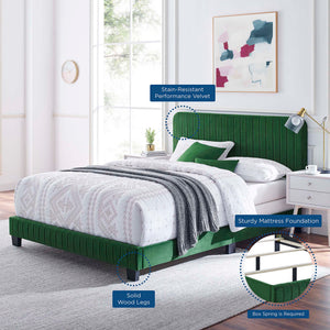 Celine Channel Tufted Performance Velvet Queen Bed by Modway
