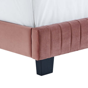 Celine Channel Tufted Performance Velvet King Platform Bed by Modway