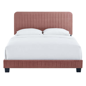 Celine Channel Tufted Performance Velvet King Platform Bed by Modway
