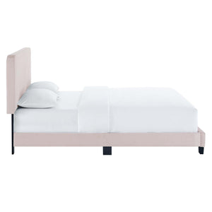 Celine Channel Tufted Performance Velvet King Platform Bed by Modway