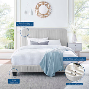 Celine Channel Tufted Performance Velvet Queen Platform Bed by Modway